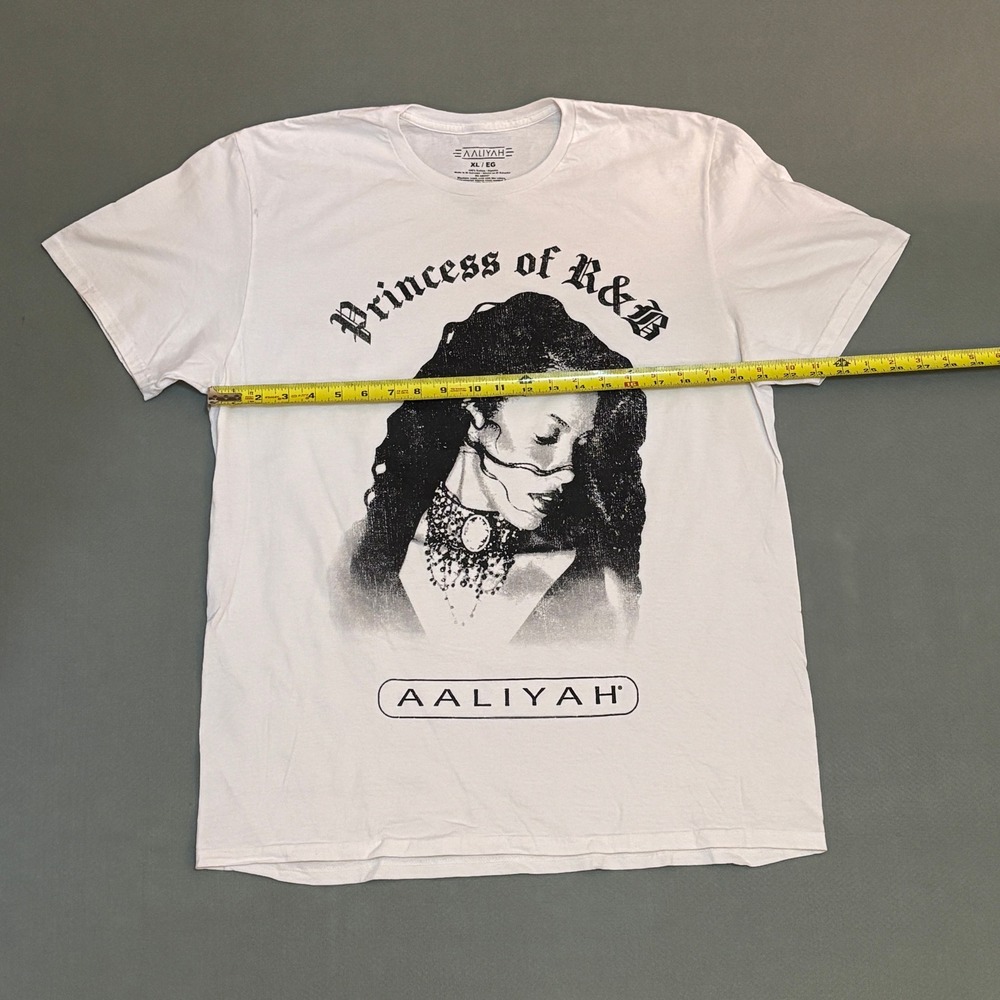 Aaliyah Princess‎ of R&B Graphic T-Shirt Mens XL White Cotton Short Sleeve Tee - Picture 2 of 6